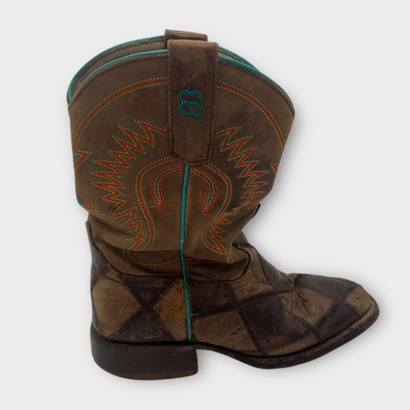 Anderson Bean Girls YOUTH Horse Power Train 
Patchwork Leather Boots 1053 SZ 2 - Picture 1 of 5